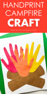 Campfire Craft for Kids Using Handprints
