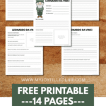 Printable Leonardo di Vinci Notebooking Pages