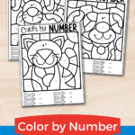 Printable Pets Color by Number Pages