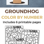 Groundhog Day Color by Number Worksheets